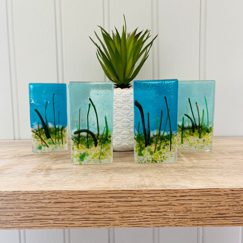Fused Glass Cornish Coast Candle Holder Fused Glass Cornwall Etsy
