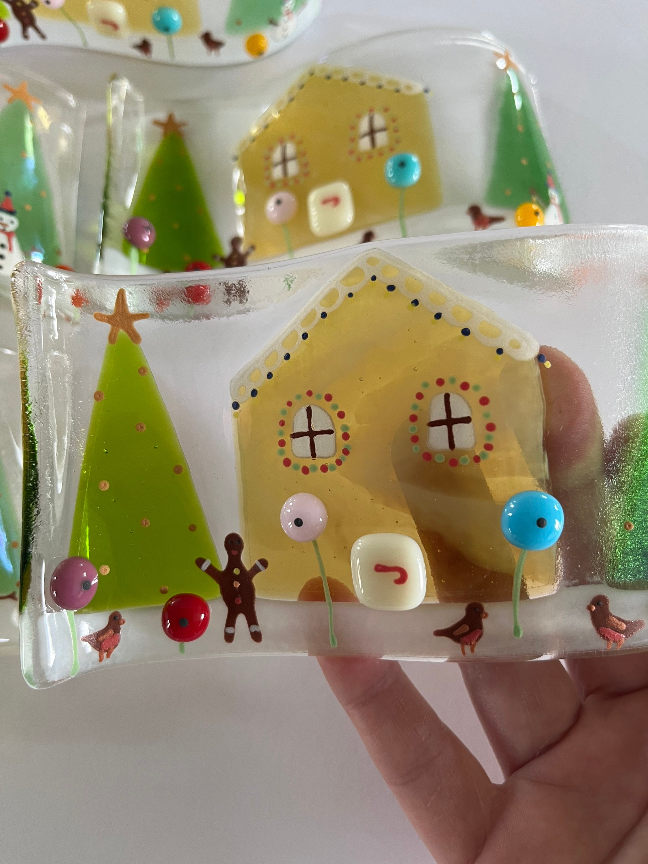 Fused Glass Gingerbread House Christmas Decoration Fused Etsy UK