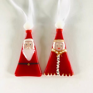 Fused Glass - Fused Glass Santa decoration, Fused glass Father and Mother Christmas decoration, Father Christmas decoration, Christmas tree