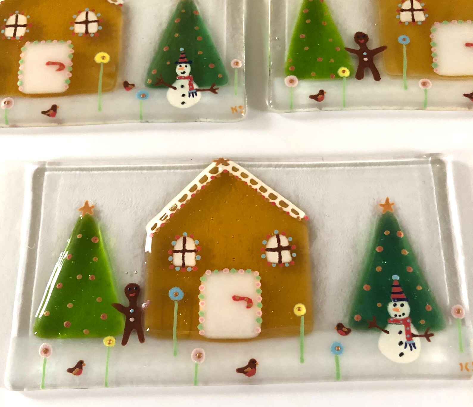 Fused Glass Gingerbread House Christmas Decoration Fused Etsy UK