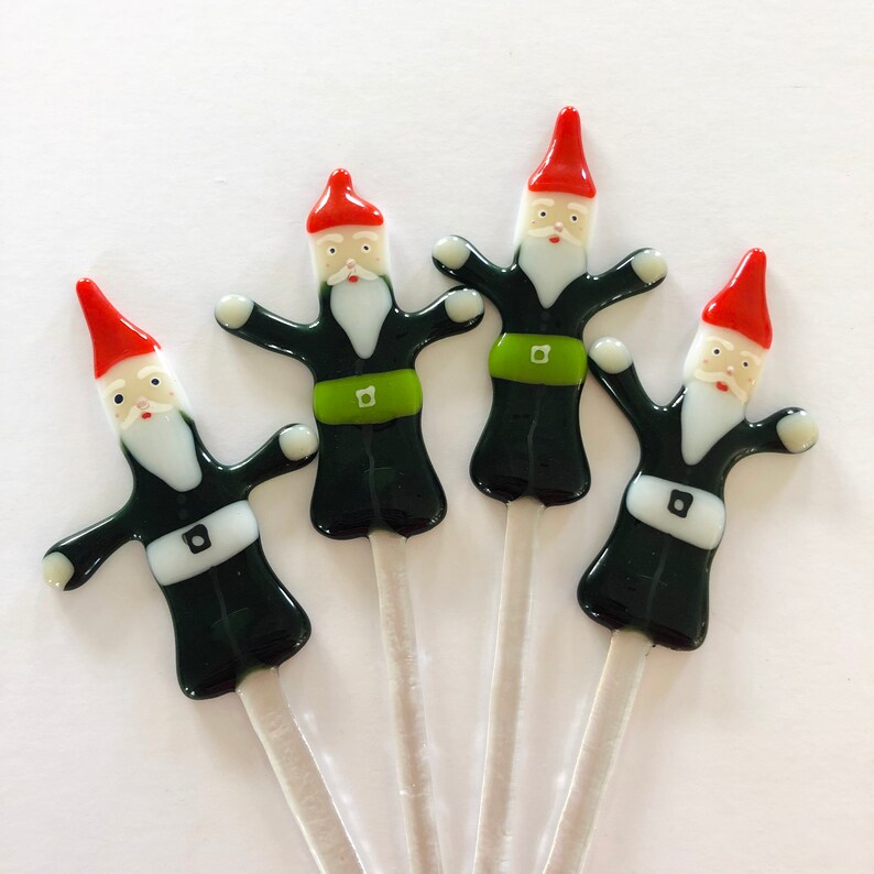 Fused Glass Garden Gnome Plant Pot Stake Decoration Garden Etsy