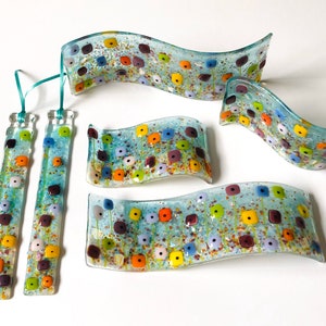 Fused Glass Flowers Art - Fused Glass Wave, Cornish Fused Glass