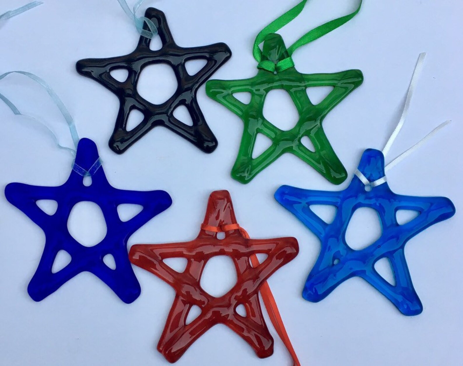 Fused Glass Fused Glass Christmas Decoration Star Etsy UK