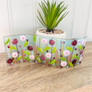 Pretty Fused Glass flowers art wave, cornish fused glass, Fused Glass Cornwall