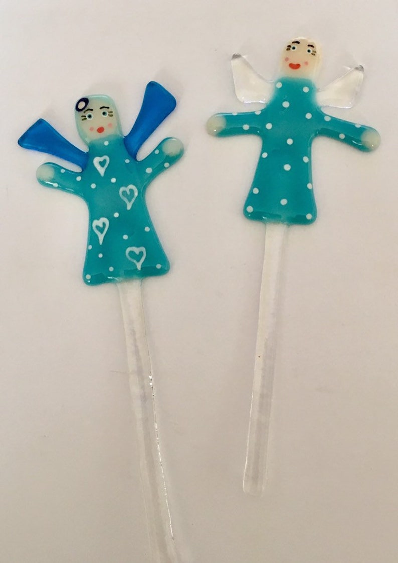 Fused Glass Plant Pot Stakes Fairy Garden Decoration - Etsy
