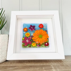 Beautiful floral fused glass art - Fused Glass, Cornish Fused Glass, Fused Glass Cornwall