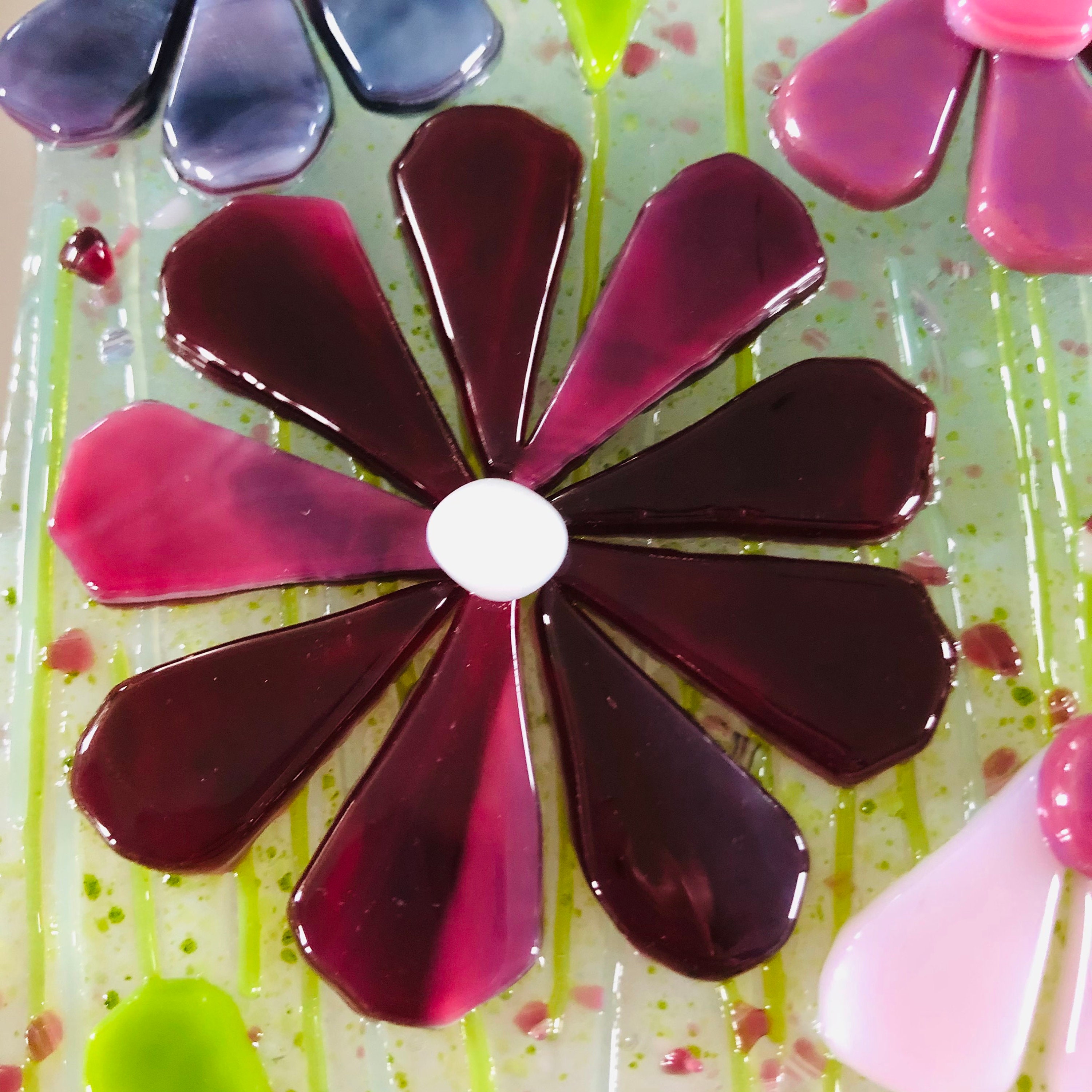 Fused Glass Flowers Beautiful Framed Art Cornish Fused Etsy