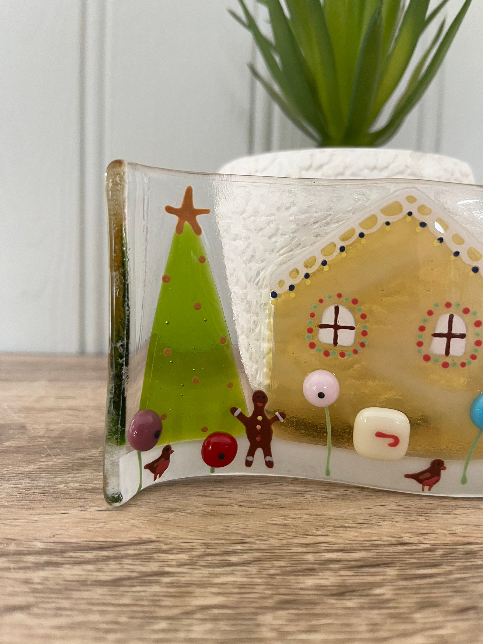 Fused Glass Gingerbread House Christmas Decoration Fused Etsy UK