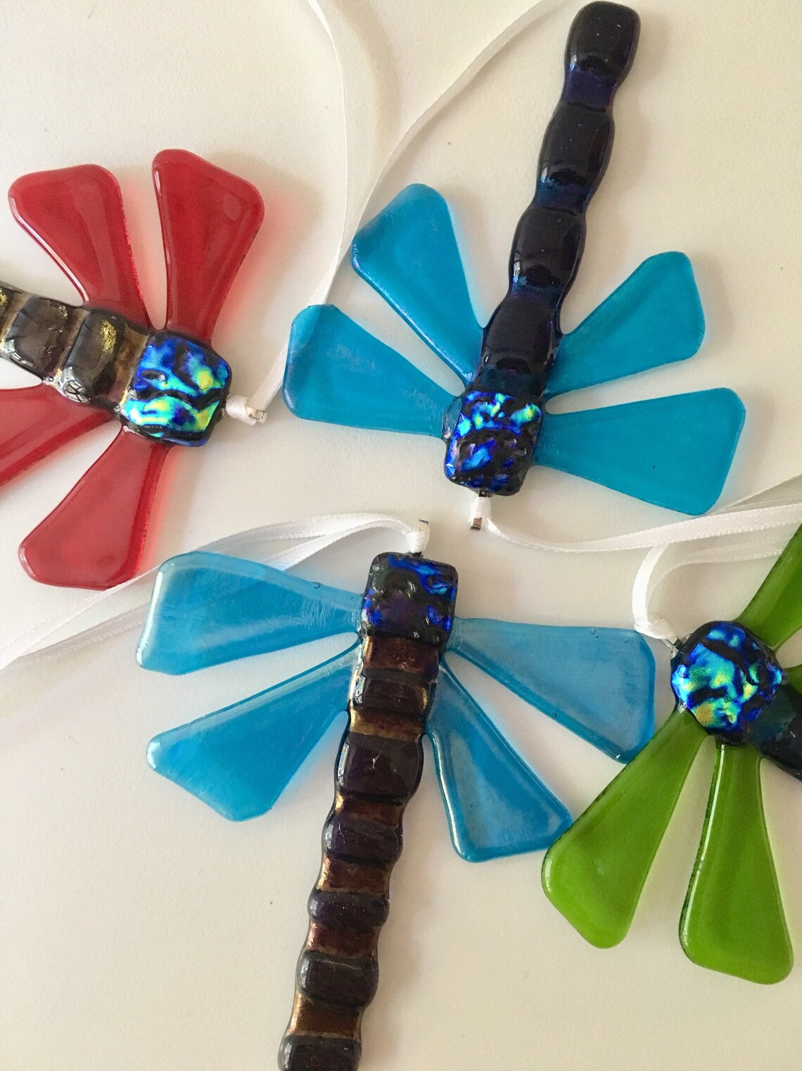 Fused Glass Dragonfly Decoration Fused Glass Art cornish Etsy