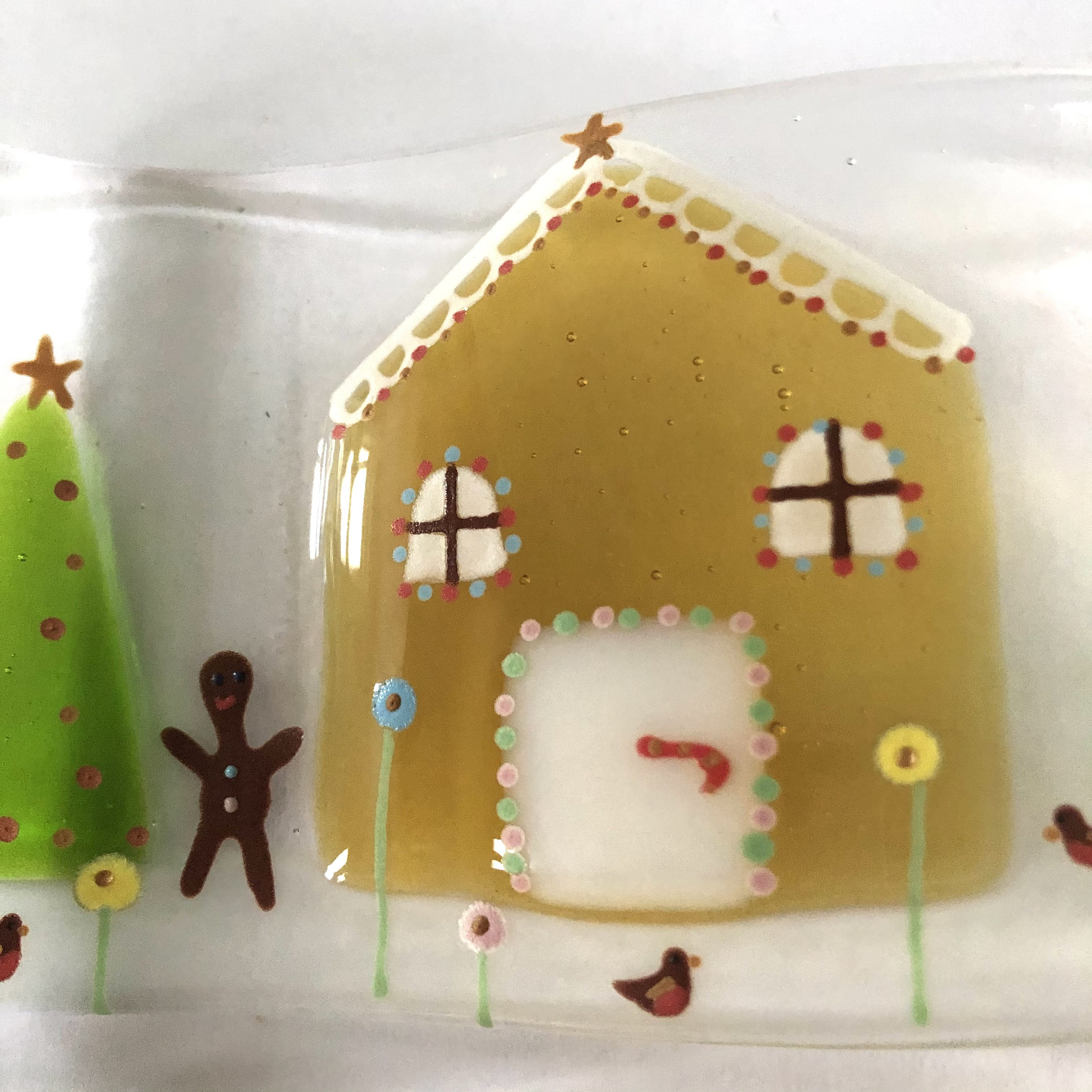 Fused Glass Gingerbread House Christmas Decoration Fused Etsy UK