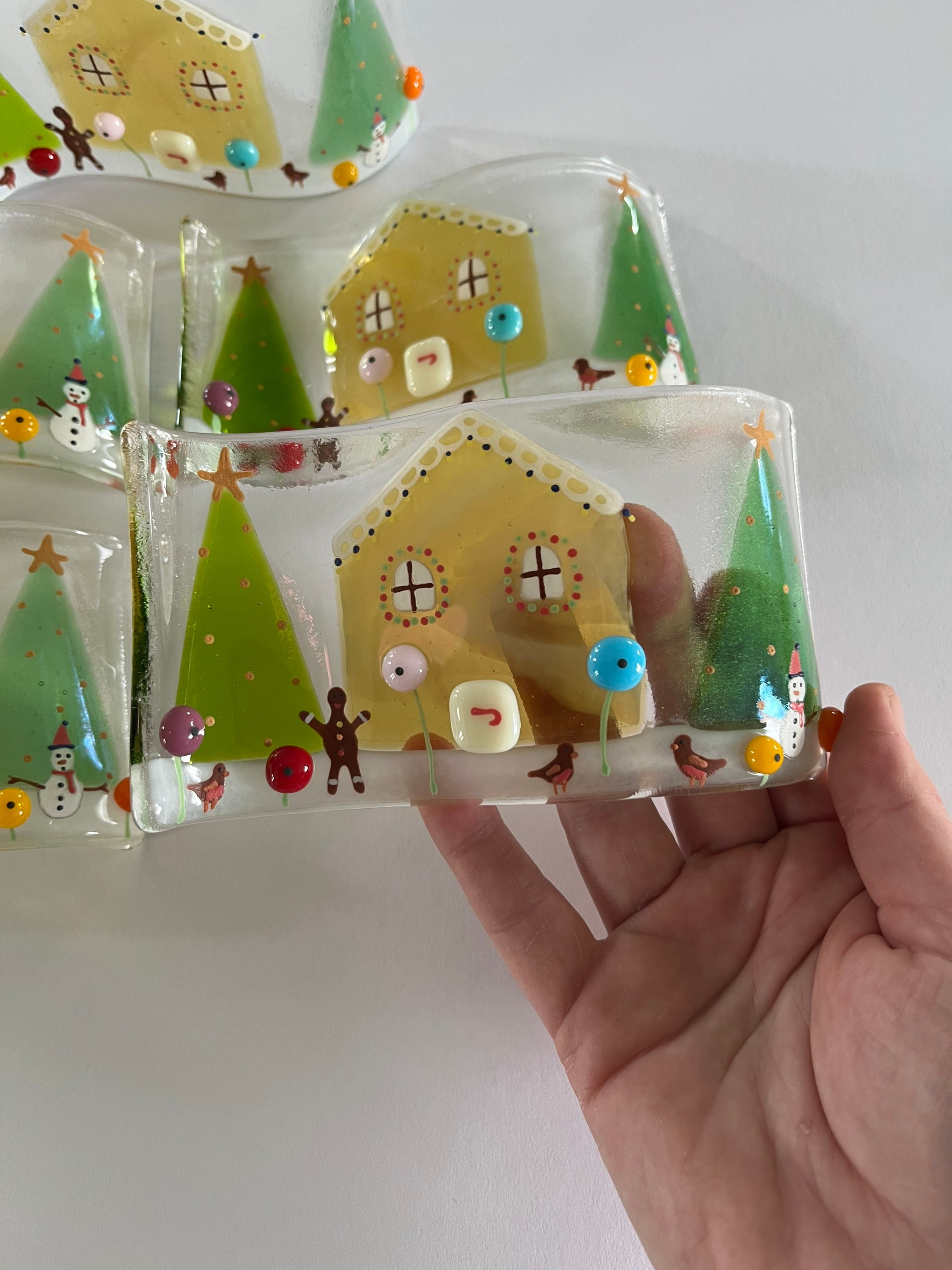 Fused Glass Gingerbread House Christmas Decoration Fused Etsy UK