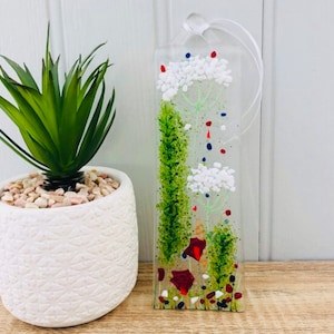 Fused Glass Wildflowers pretty hanging sun catcher, Fused glass, Cornish fused glass, fused glass cornwall