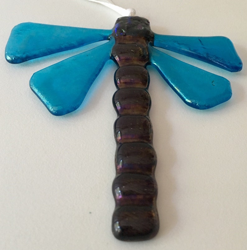 cornish fused glass, Dragonfly garden decoration Fused Glass