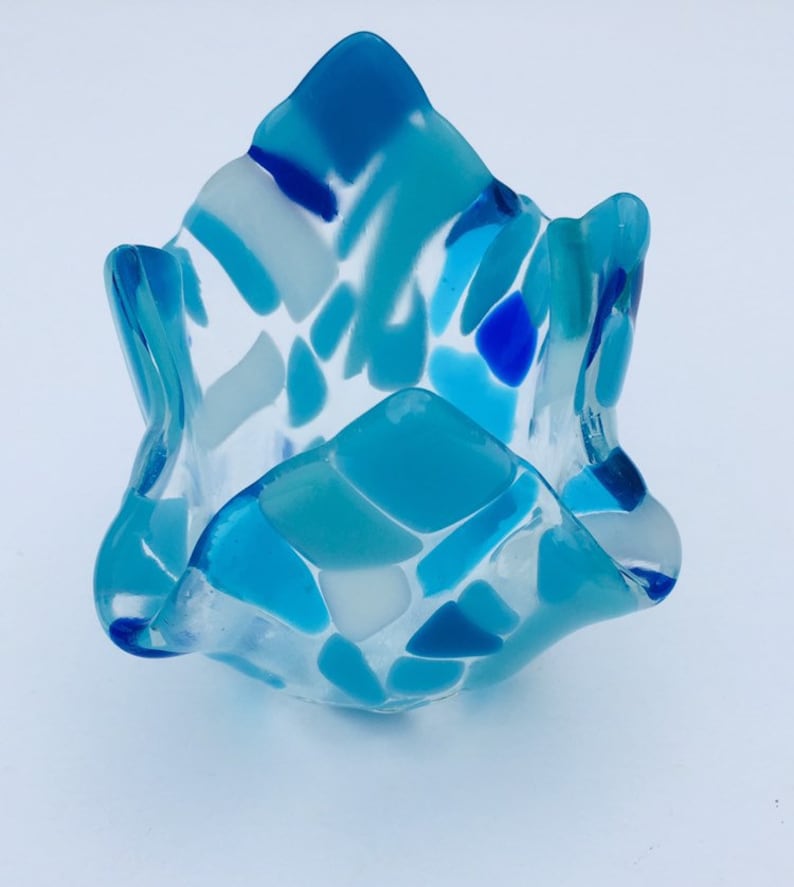 Fused Glass Art Beautiful Fused Glass Candle Holder Cornish Etsy UK