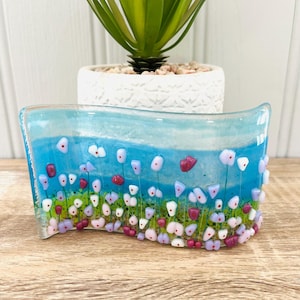 Fused Glass cornish coastal wave, Cornish fused glass, fused glass cornwall