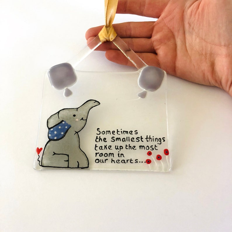 Fused Glass Cute Elephant New Baby Hanging Decoration Etsy
