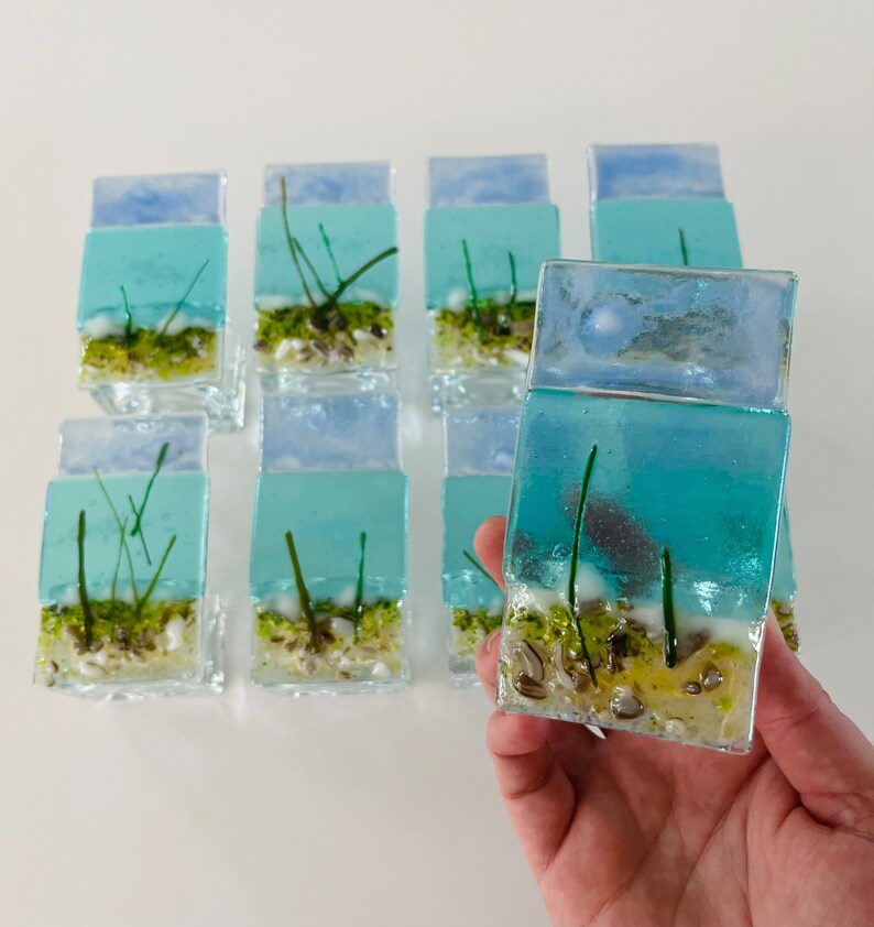 Fused Glass Cornish Coast Candle Holder Fused Glass Cornwall Etsy