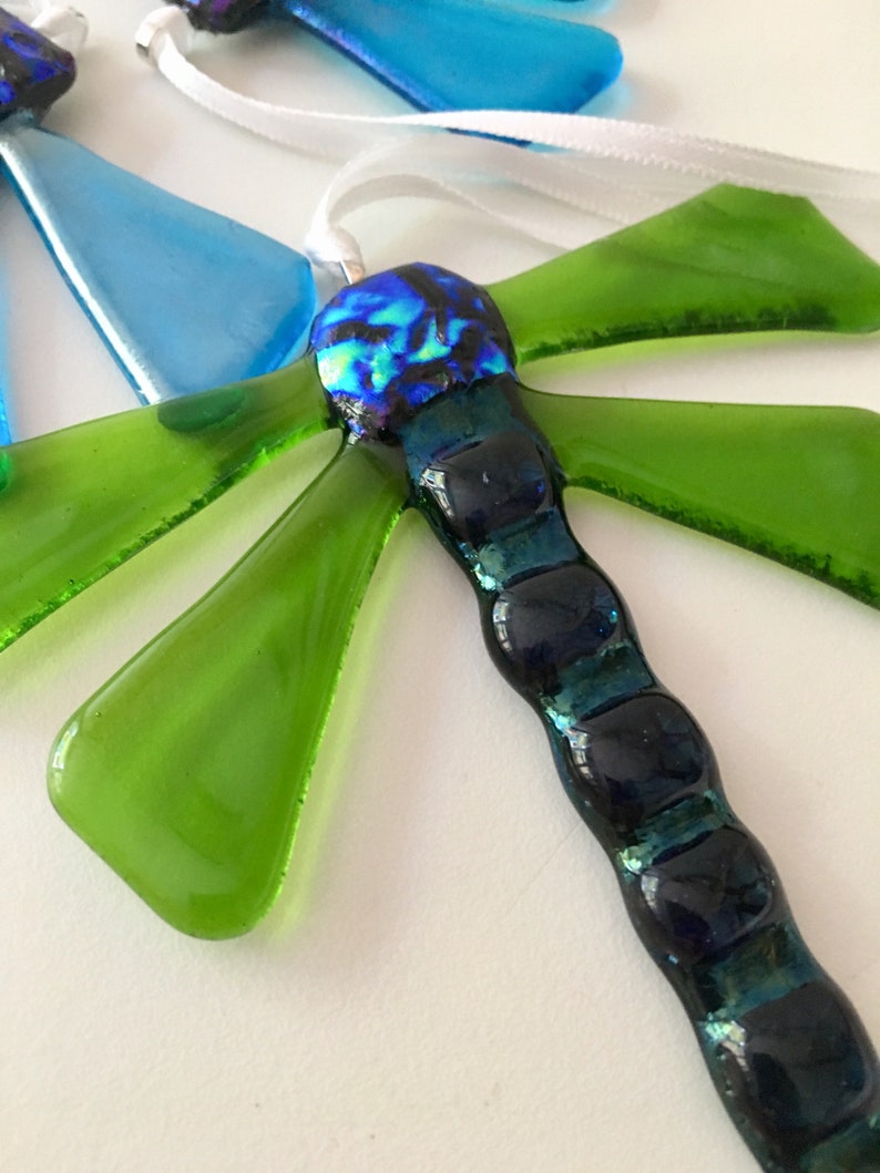 cornish fused glass, Dragonfly garden decoration Fused Glass