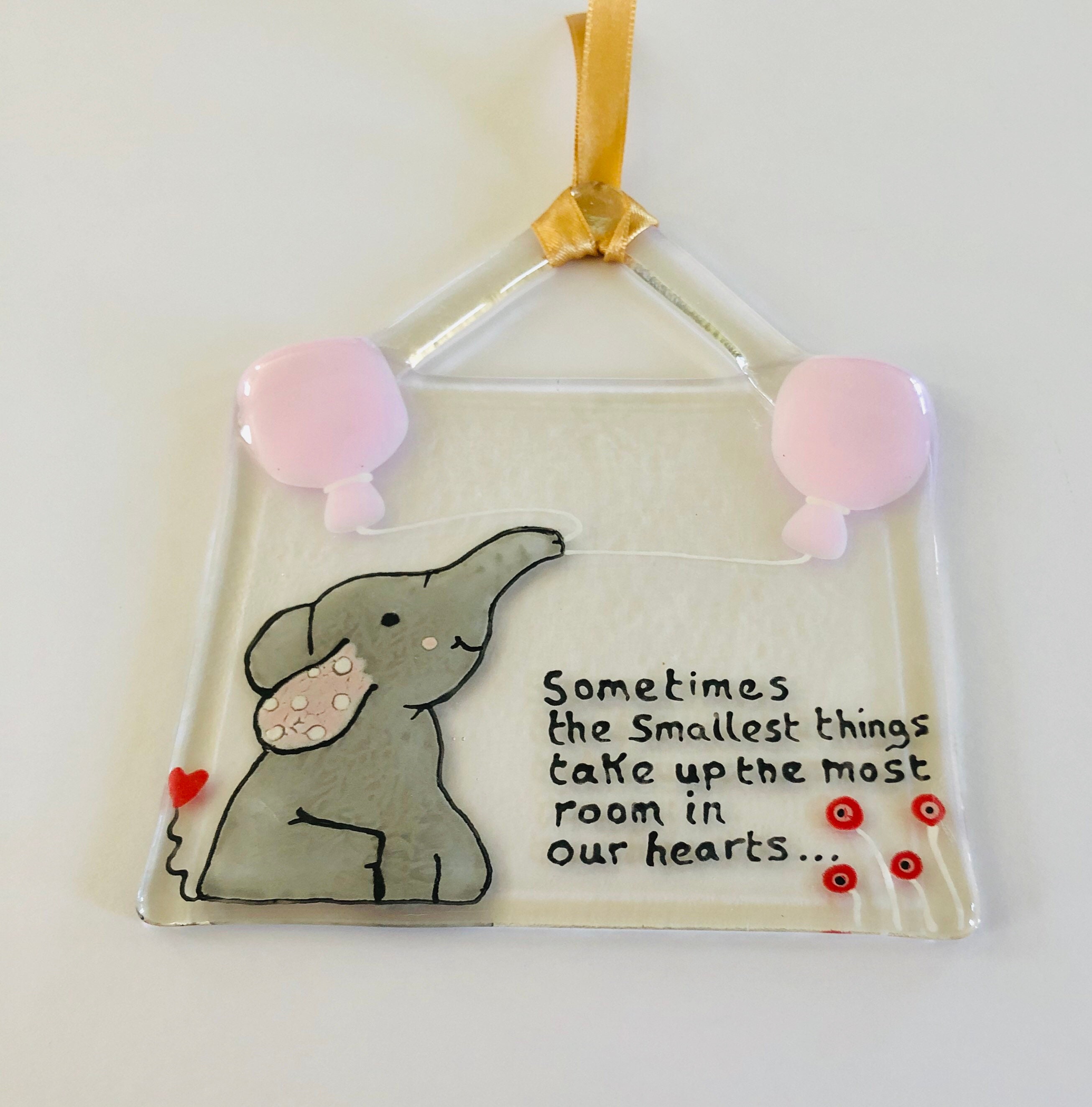Fused glass cute elephant new baby hanging decoration Etsy