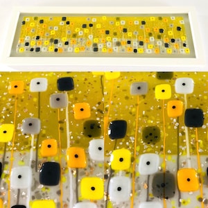 Fused Glass Yellow and grey floral fused glass art, Fused glass, Cornish fused glass,