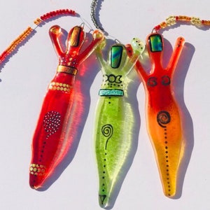 Fused Glass Goddess Decoration, cornish fused glass, fused glass cornwall