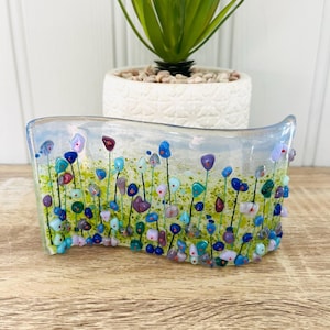 Beautiful Fused Glass cornish coastal wave, Cornish fused glass, fused glass cornwall