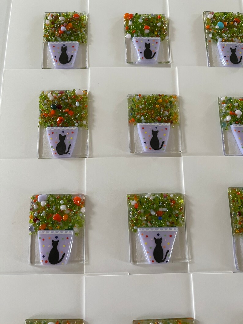 Fused Glass Flower Art Thank You Greetings Card Fused Glass Etsy