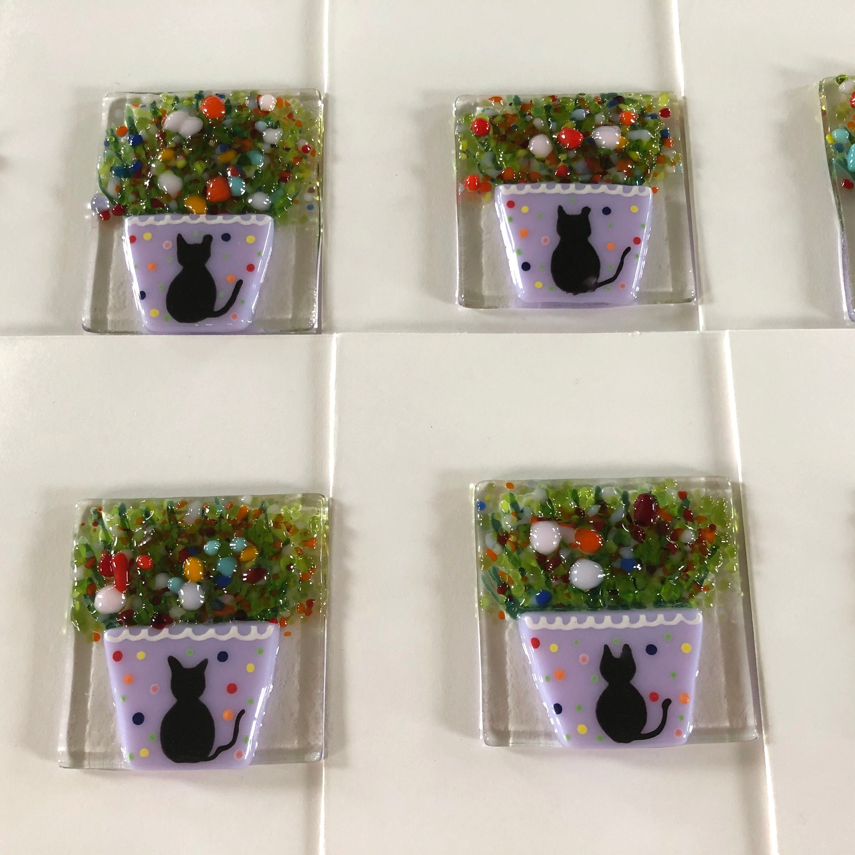 Fused Glass Flower Art Thank You Greetings Card Fused Glass Etsy UK