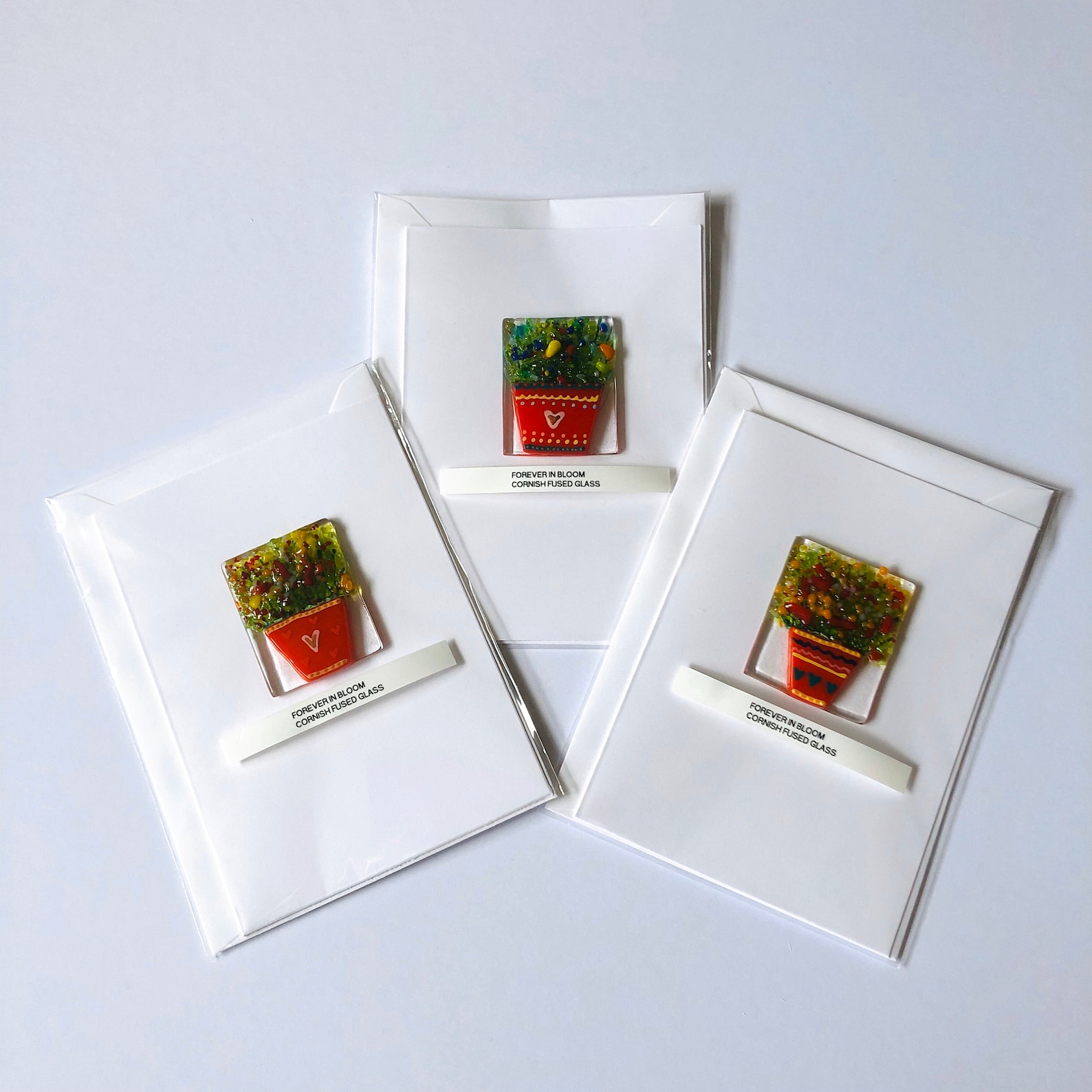 Fused Glass Flower Art Thank You Greetings Card fused glass Etsy