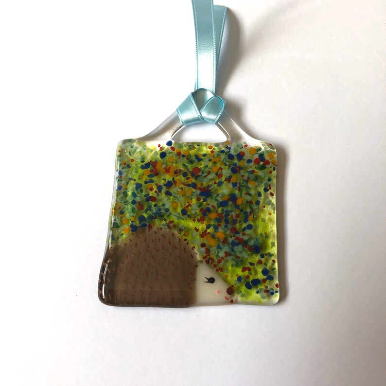 Fused Glass Art Fused Glass Hedgehog Hanger Fused Glass Etsy