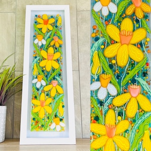 Fused glass beautiful spring inspired daffodil art, fused glass daffodils, cornish fused glass, fused glass cornwall