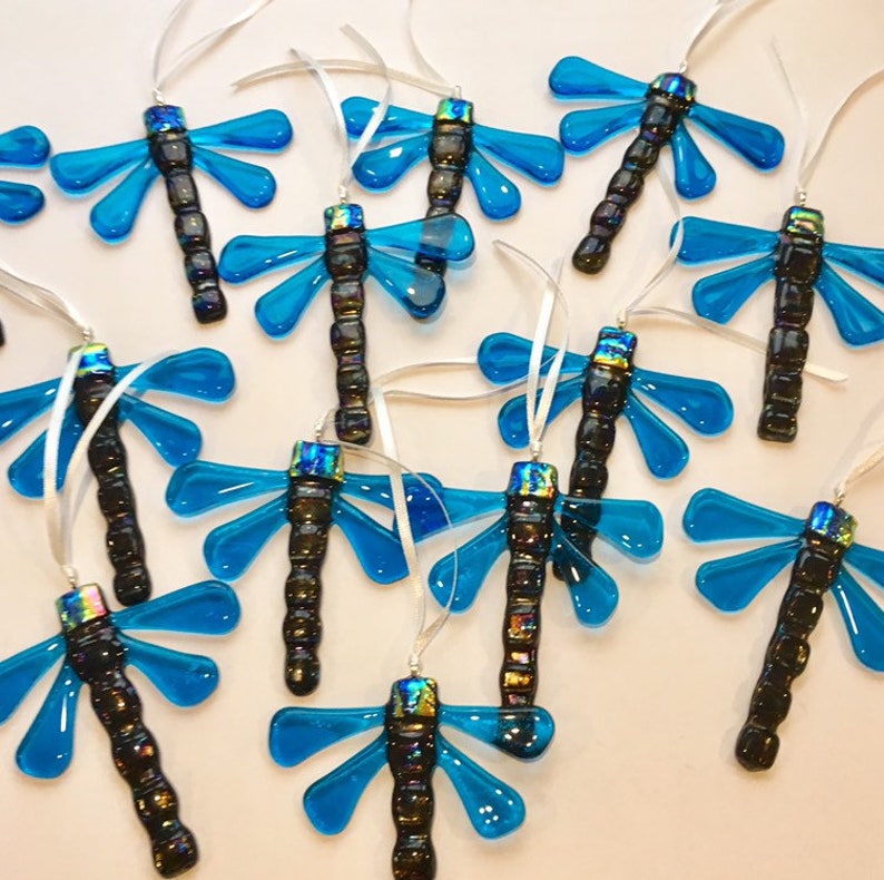 cornish fused glass, Dragonfly garden decoration Fused Glass