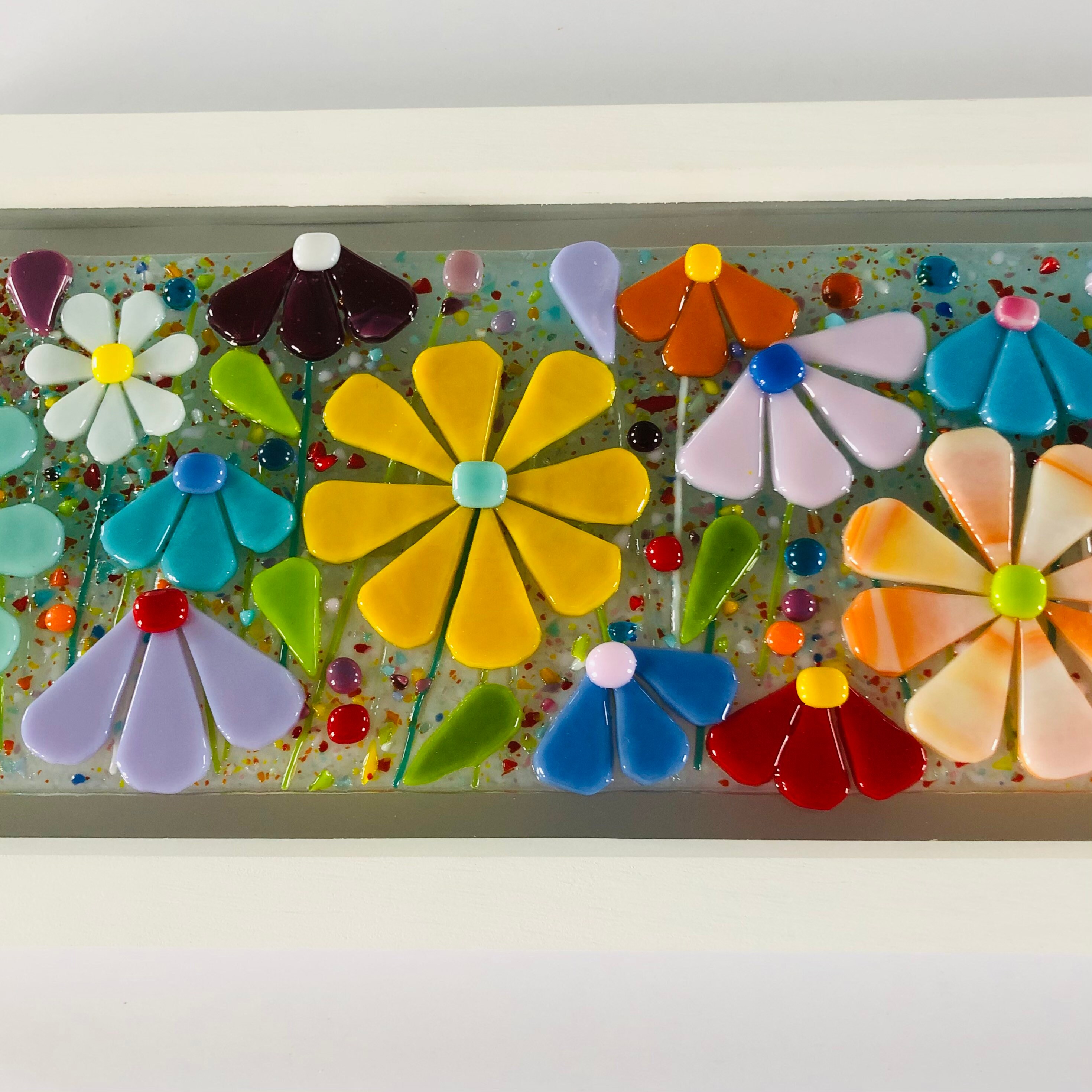 Fused Glass Fused Glass Art Fused Glass Wall Art Floral Etsy UK