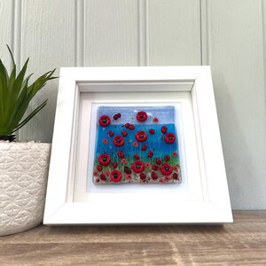 Fused Glass Coastal Poppy Flowers Wall Art, Cornish Fused Glass, Fused ...
