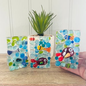 Fused Glass cute fish fun Candle Holders, Cornish Fused Glass, Fused Glass Cornwall