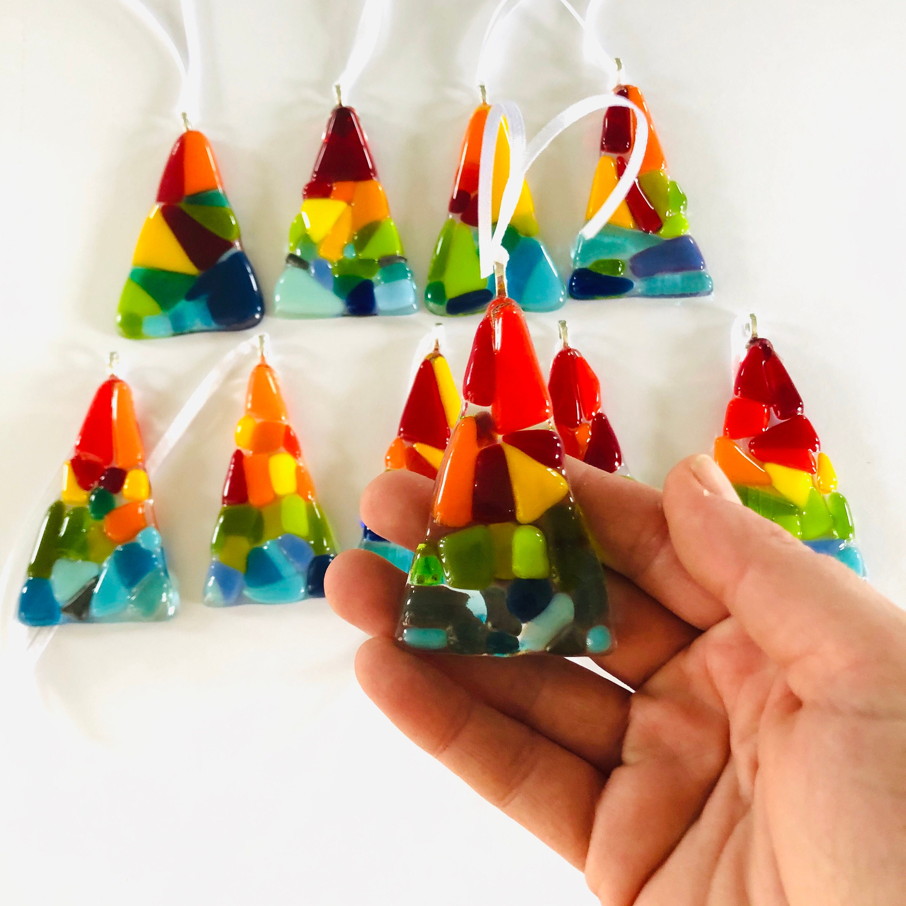 Fused Glass Rainbow Christmas Decoration Cornish fused Etsy