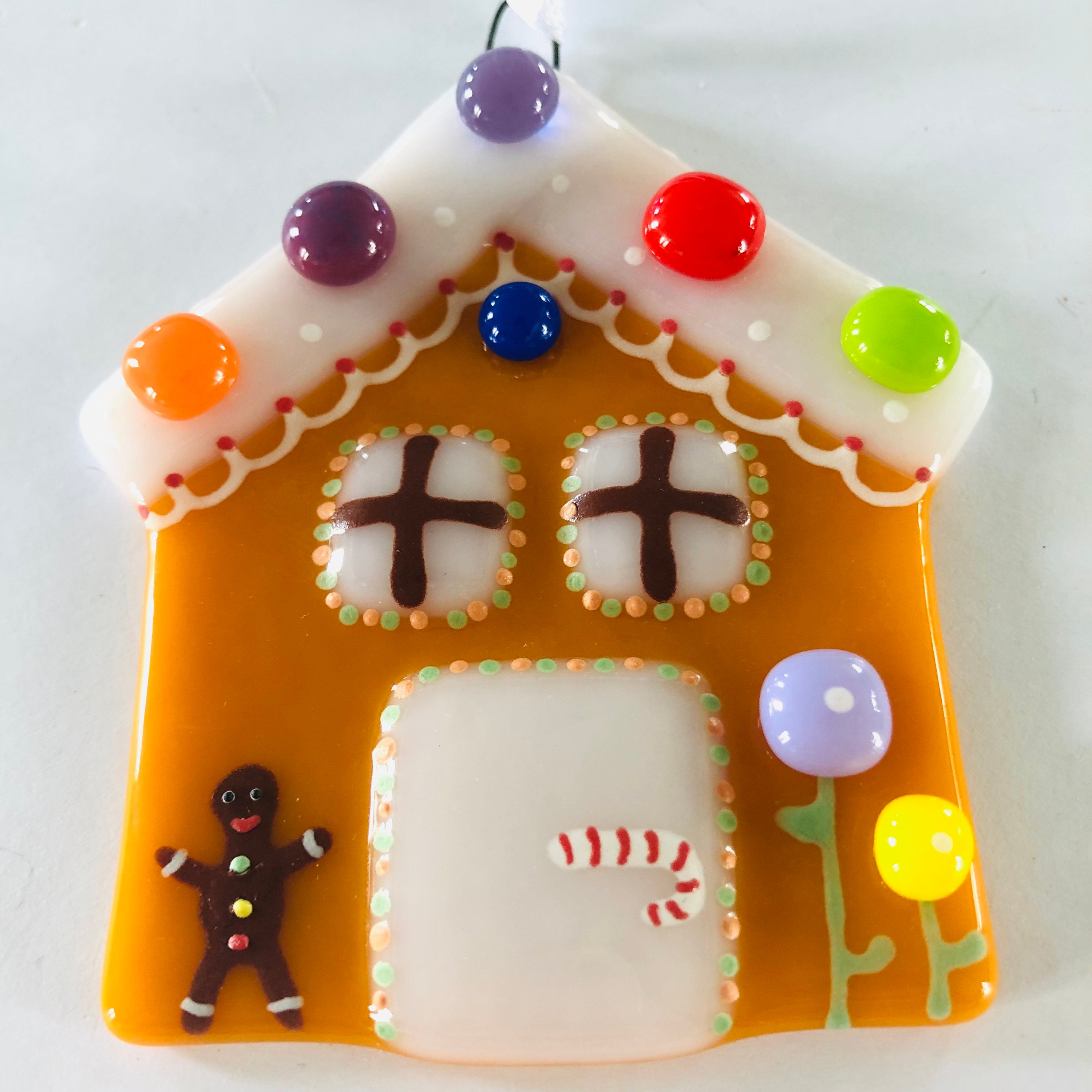 Fused Glass Gingerbread House Christmas Decoration Christmas Etsy UK