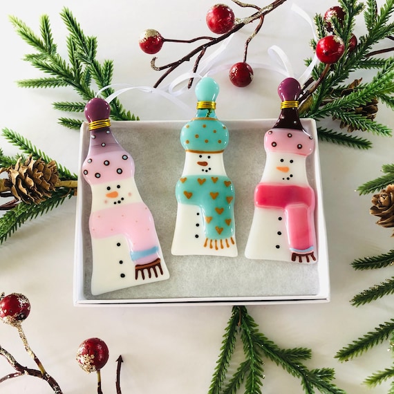 Glass christmas snowman Clearance