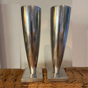 Pair of Polished Aluminum Candlesticks, Michael Graves for Target, 2001