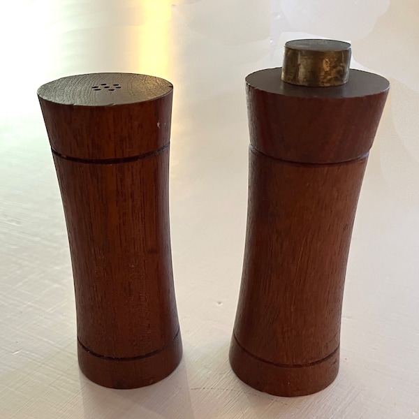 Mid Century Modern Danish Teak Salt Shaker & Pepper Mill