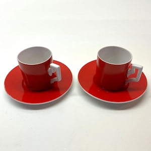Set of 2 Bloch & Co Eichwald Czechoslovakian Demitasse Cups and Saucers