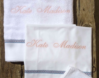 Baptism/Christening Towels and Oil Sheet Personalized with Name