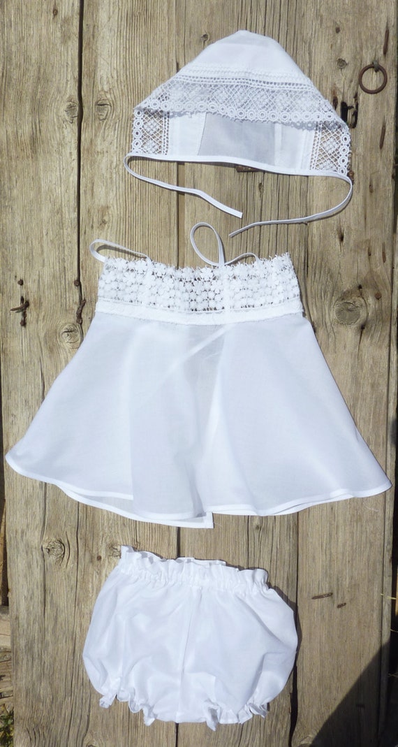 Baptism/christening Undergarments With Guipure Lace for Girls Etsy