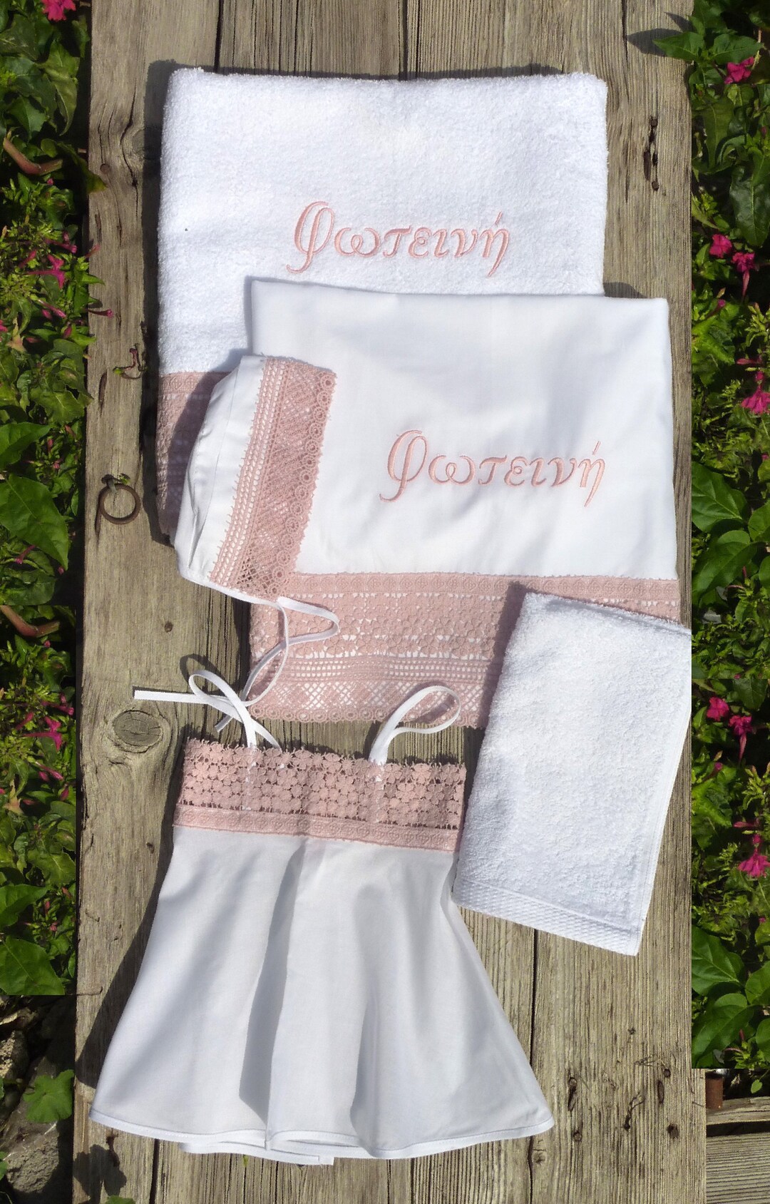 Baptism/christening Undergarments Set for Girls With Guipure Etsy