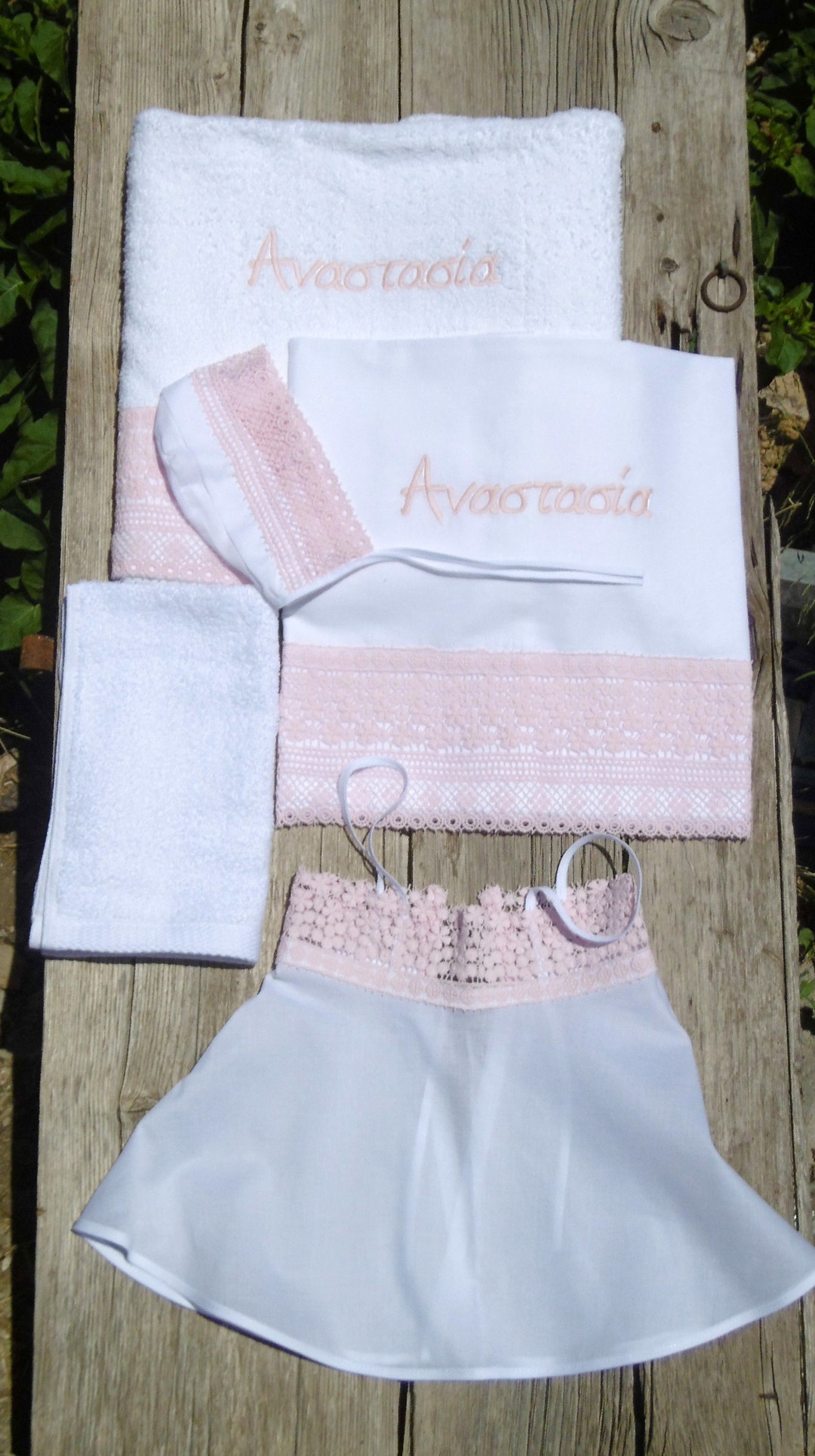 Baptism/christening Undergarments Set for Girls With Guipure Lace Etsy