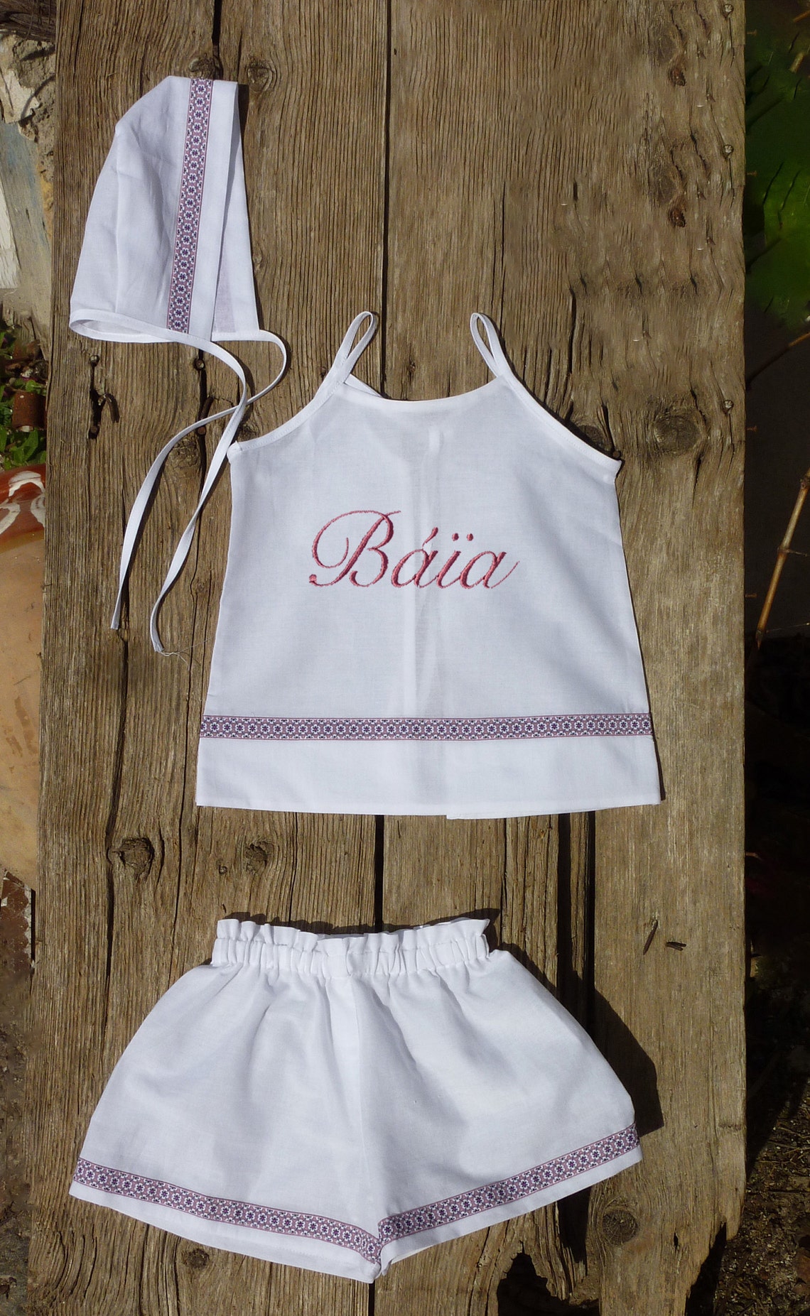 Baptism/christening Undergarments Set for Girls With Flowers Etsy