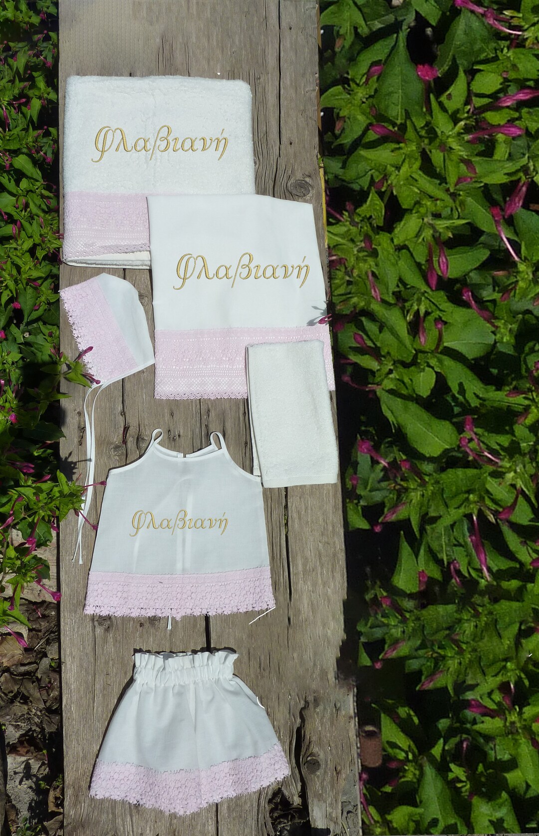 Baptism/christening Undergarments Set for Girls With Guipure Lace Etsy