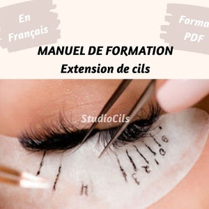 TREINAMENTO DE EXTENSÃO DE CÍLIOS em francês (pdf), Download instantâneo, Manual profissional, treinamento de extensão de cílios