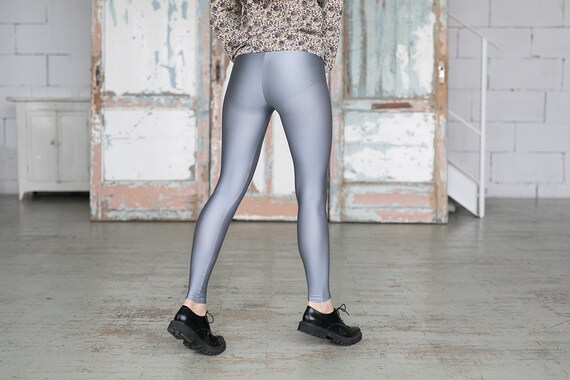 Silver, Glossy, Glittery, Wide Waistband Leggings, Handmade Leggings, Woman  Fashion, Comfortable Leggings, Yoga Pants,tights, Woman Leggings 