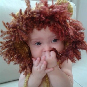 Crochet baby lion photo prop/costume